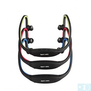 Mains-libres antibruit lecteur MP3 -4 Go- Bleu, rouge, vert pomme