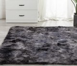 160x200 Grand Tapis Gris Foncé doux, épais et moelleux en peluche enfant salon lit chambre