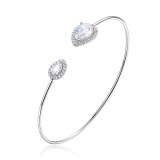 BRACELET BANGLE MISS SWAN RHODIUM ET CRISTAL SWAROVSKI