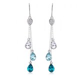 BOUCLES OREILLES RHODIUM MISS SWAN EN CRISTAL SWAROVSKI