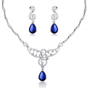 PARURE MISS SWAN RHODIUM ET CRISTAL SWAROVSKI