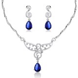 PARURE MISS SWAN RHODIUM ET CRISTAL SWAROVSKI