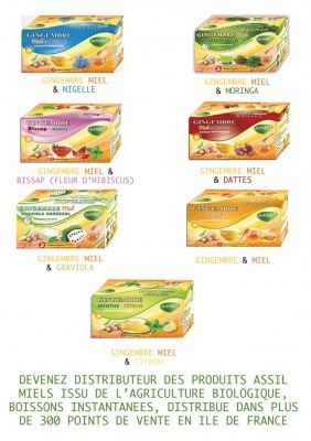Boissons / tisanes instantanées à base de gingembre ASSIL