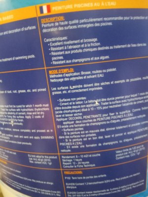 Peinture piscine grise rendement du pot 90 mètre carre