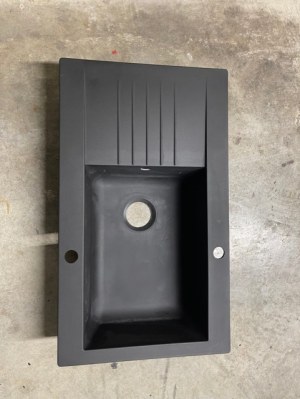 DESTOCKAGE EVIER CUISINE EN RESINE NOIRE1 BAC 86X50 CM