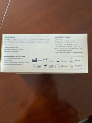 Masques chirurgicaux type 2R BOITE EN FRANCAIS