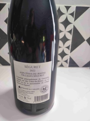 Côtes du Rhône village Séguret Famille Baudry 2022