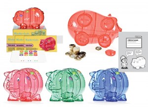 Tirelires 4 compartiments déstockage : 6€ au lieu de 11€