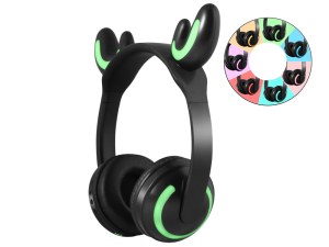 Casque Audio Bluetooth - LED 7 Couleurs, Microphone, Jack 3,5 mm, Autonomie 6 h