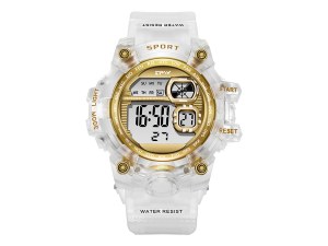 Montre digitale enfant avec chrono et alarme - Étanche 5 ATM - Affichage rétroéclairé