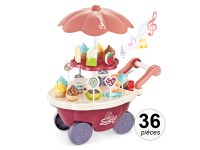 Chariot à Glaces pour Enfant - Effets Sonores et Lumineux, Plateau Pivotant, Rangement...