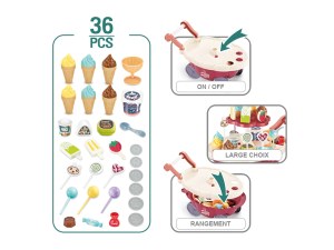 Chariot à Glaces pour Enfant - Effets Sonores et Lumineux, Plateau Pivotant, Rangement...