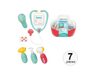 Mallette de Docteur pour Enfants - Instruments Médicaux avec Effets Lumineux - 7 pièces