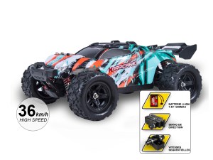 Voiture télécommandée - Échelle 1/18 - Vitesse 36 km/h - Distance 80 m - Suspension ind...