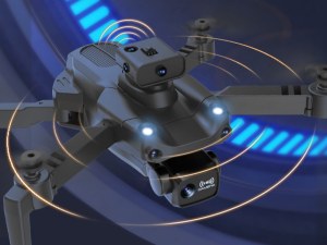 Drone pliable avec double caméra 4K et détection d’obstacles, flip 360° et vol stationn...