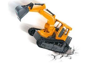 Pelleteuse Télécommandée - Effets Sonores et Lumineux - Bras et Base Rotative 360°