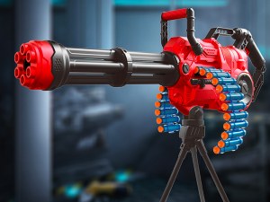 Pistolet à fléchettes en mousse - Rotation automatique et tir en rafale - 40 fléchettes...