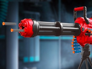 Pistolet à fléchettes en mousse - Rotation automatique et tir en rafale - 40 fléchettes...