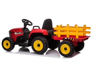 Tracteur Électrique Enfant avec Remorque - 12V, Télécommande, Effets Sonores