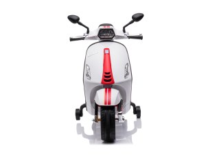 Vespa Électrique Enfant - 12V, Roulettes Stabilisatrices, Effets Sonores et Lumineux