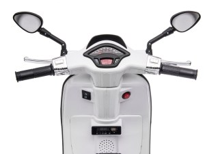 Vespa Électrique Enfant - 12V, Roulettes Stabilisatrices, Effets Sonores et Lumineux