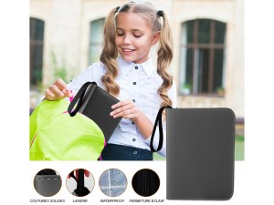 Album Portfolio pour Cartes - 400 Emplacements, Fermeture Éclair, Anneaux - Noir - Lot...