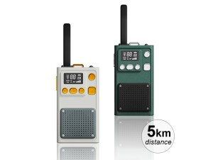 Talkie-Walkies Enfant - Portée 5 km, VOX, Écran LCD, Lampe Torche - Beige et Vert - Lot...