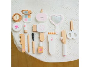 Kit de Coiffure en Bois - Avec Trousse de Rangement - 14 Pièces