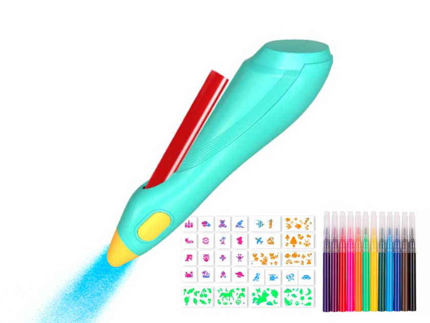 Caverne Des Jouets Atelier Stitch – 12 Stylos Pulvérisateurs + 16 Pochoirs, Effet Aérographe, Dès 3 Ans