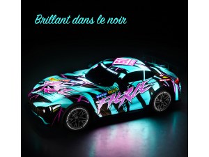Voiture Télécommandée 1/18 - 27 MHz, Effets Lumineux, Vitesse 10 km/h
