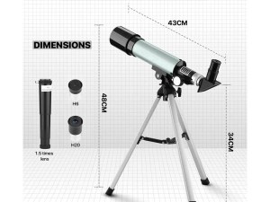 Télescope Astronomique 50/360 mm - Grossissement 60x, Trépied et Accessoires