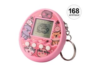 Animal Virtuel Électronique - 168 Animaux, 9 Modes de Jeu, Porte-Clé
