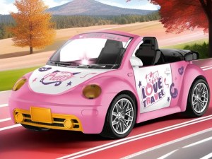 Voiture Télécommandée Cabriolet - Effets Lumineux, Télécommande 2,4 GHz - Rose