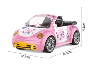 Voiture Télécommandée Cabriolet - Effets Lumineux, Télécommande 2,4 GHz - Rose