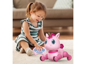 Licorne Télécommandée Interactive - Danse, Musique, Réagit à la Voix et Télécommande