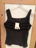 FEMME TOP POLYESTER NOIR A POIS PATRICE BREAL