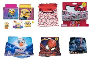 Lots accessoires hiver sous licence (hello kity, spiderman, star wars, minnie)