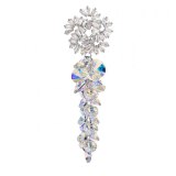 BROCHE MISS SWAN RHODIUM ET CRISTAL SWAROVSKI