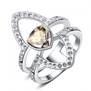 BAGUE MISS SWAN EN BRONZE VENITIEN ET CRISTAL SWAROVSKI