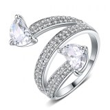 BAGUE MISS SWAN RHODIUM ET CRISTAL SWAROVSKI