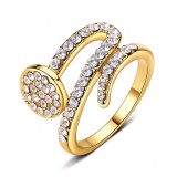 BAGUE MISS SWAN OR JAUNE ET CRISTAL SWAROVSKI