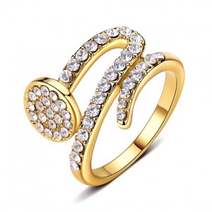 BAGUE MISS SWAN OR JAUNE ET CRISTAL SWAROVSKI