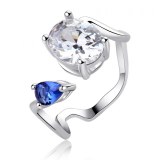 BAGUE MISS SWAN RHODIUM ET CRISTAL SWAROVSKI