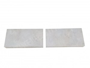 Margelle travertin beige clair 30.5x61x8 cm bord droit 1er choix REF 563