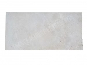 Margelle travertin beige clair 30.5x61x8 cm bord droit 1er choix REF 563