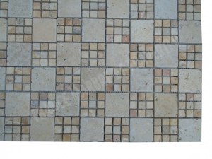 Travertin Beige - Jaune Mosaïque Modèle Monaco