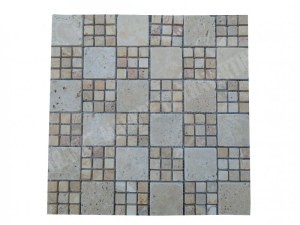 Travertin Beige - Jaune Mosaïque Modèle Monaco