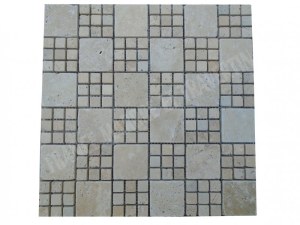 Travertin Beige Mosaïque Modelé Monaco