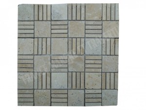 Travertin Beige Mosaïque Modelé Paris