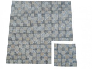 Travertin Beige - Silver Mosaïque Modèle Monaco